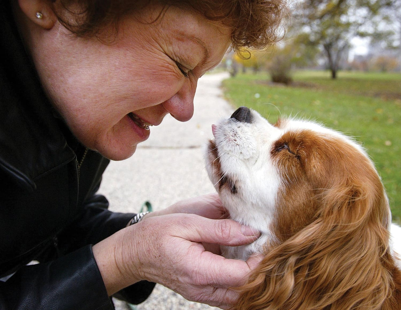 pet owner with smile