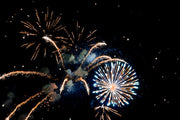 night photo with fireworks