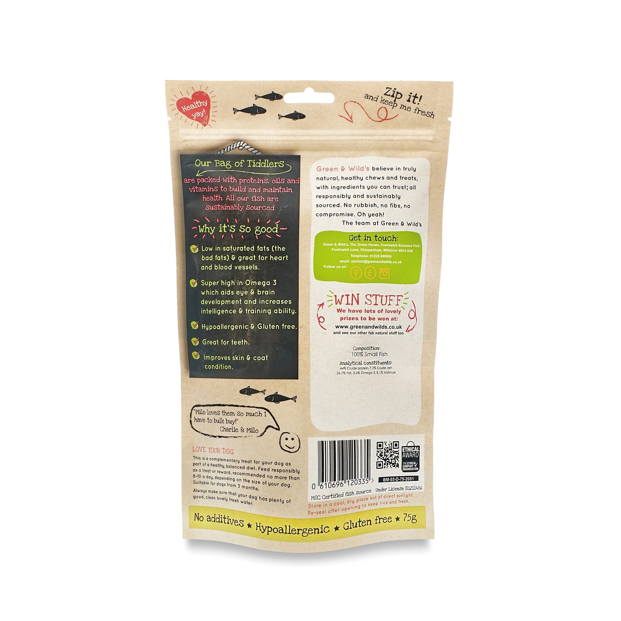Green & Wild's Bag of Tiddlers (Dogs) 75g