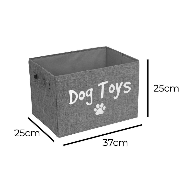 WufWuf & Smart Choice Folding Dog Toy Box, Grey