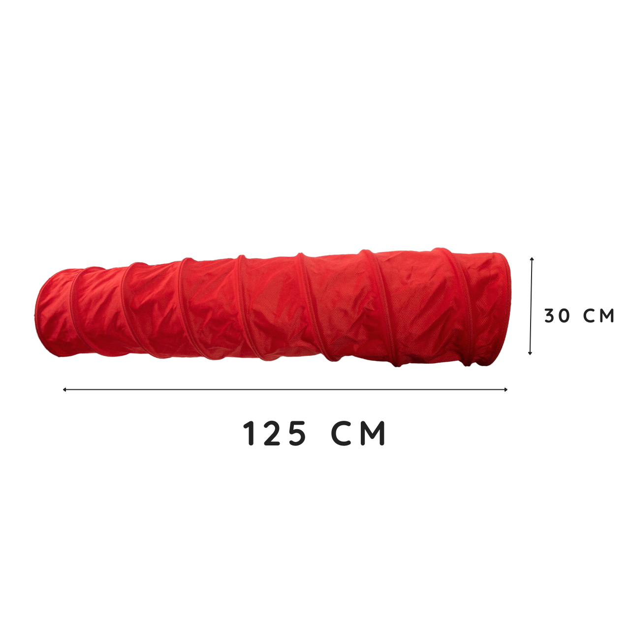 MyMeow Interactive Strengthened Red Long Cat Tunnel, 125cm