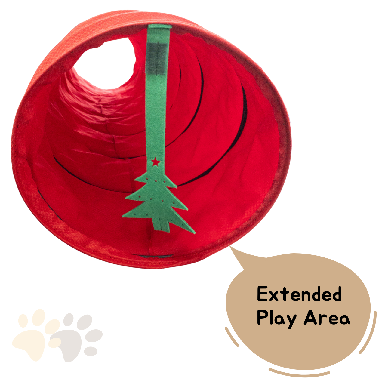 MyMeow Interactive Strengthened Red Long Cat Tunnel, 125cm