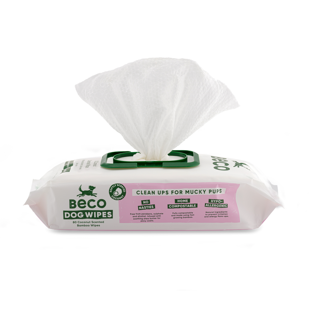 Beco Bamboo Dog Wipes, Coconut Scented, 80 Pack