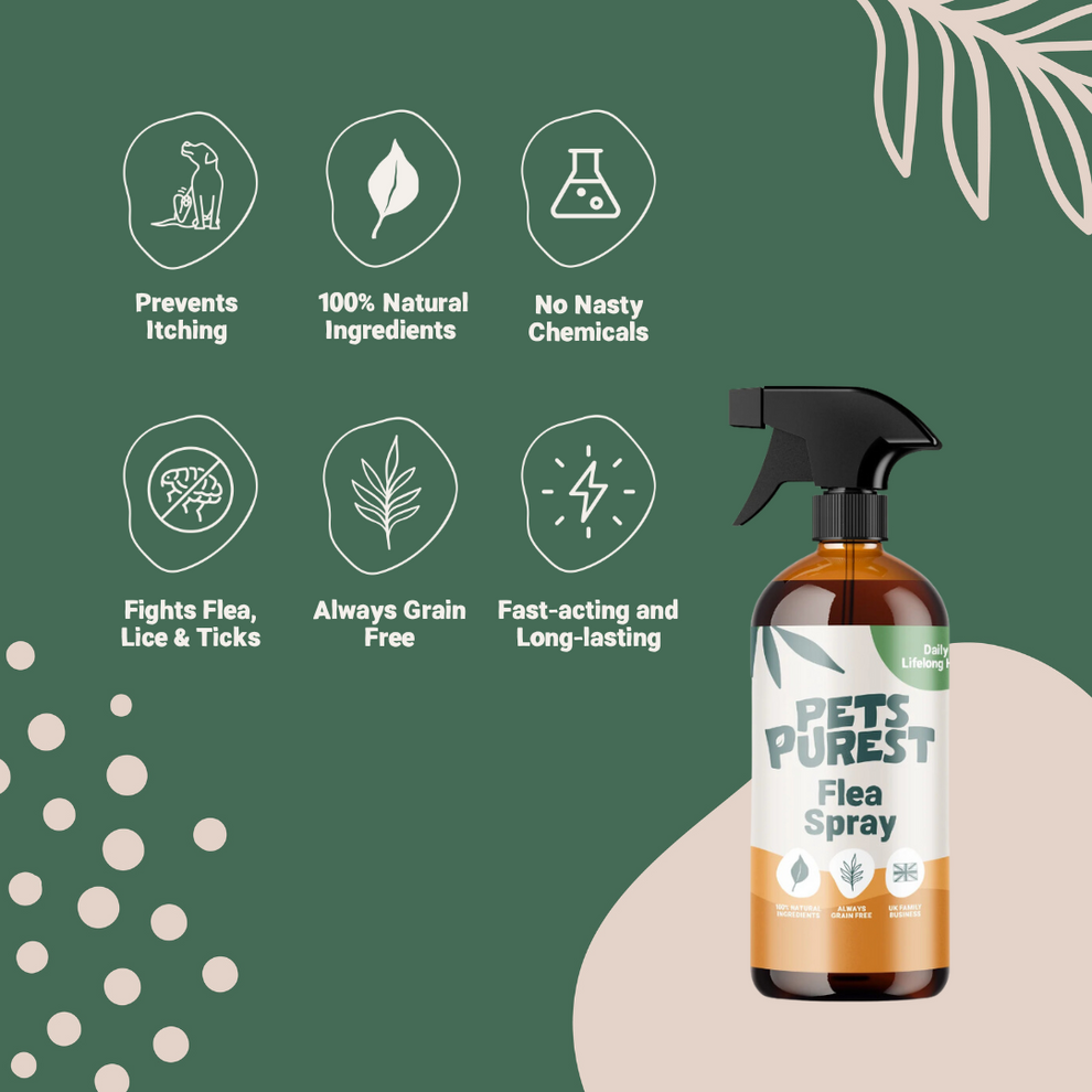 Pets Purest Natural Flea, Lice & Tick Spray 500ml