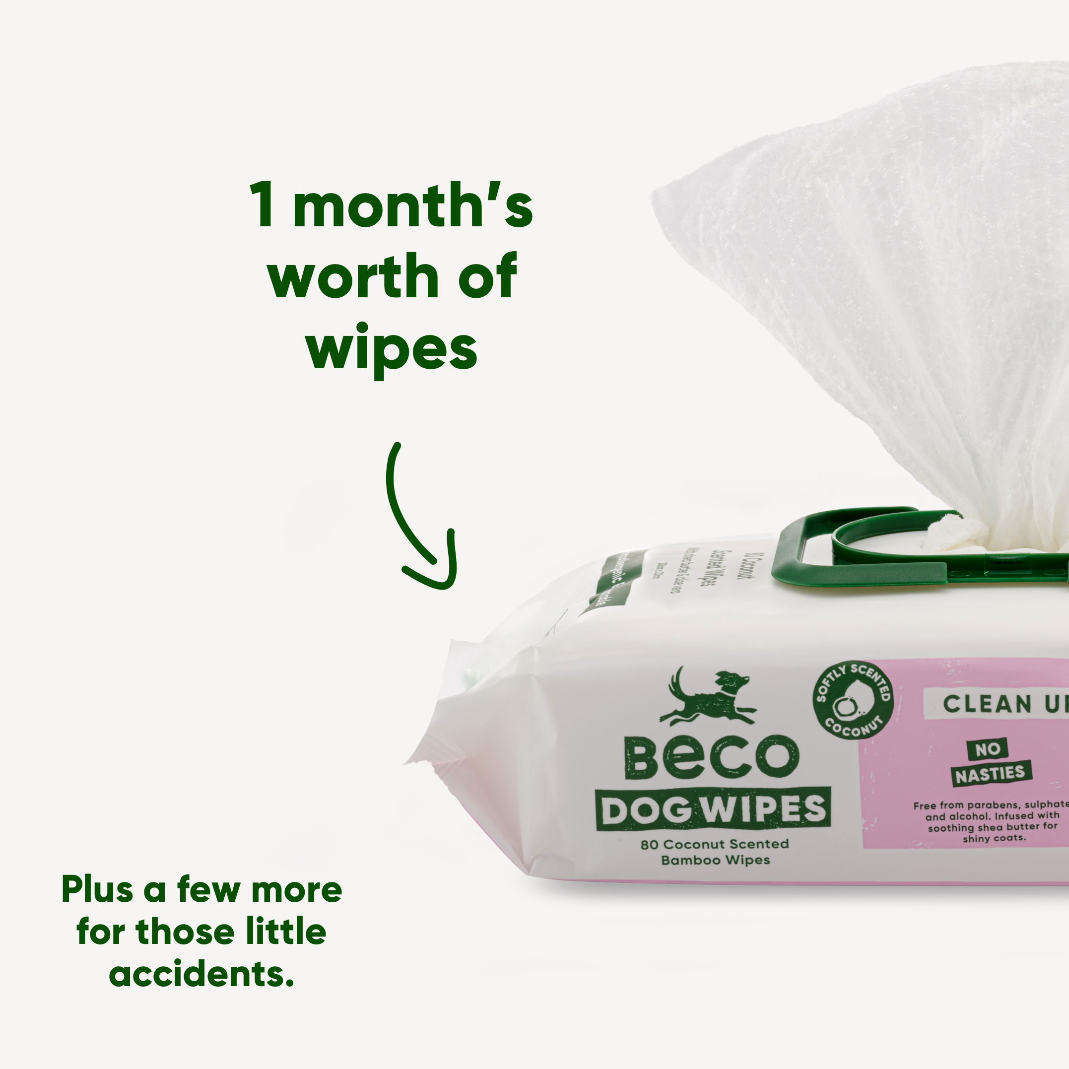 Beco Bambú Wipes Madraí, Scent Cnó cócó, 80 Pacáiste