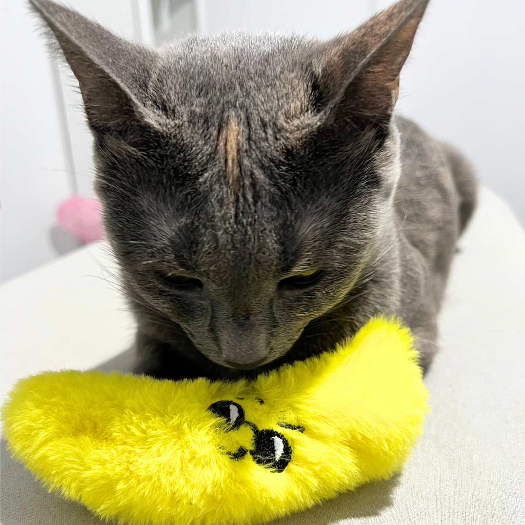 MyMeow Krazy Banana Refillable Cat Toy with 10 Catnip Teabags