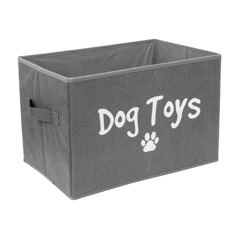 WufWuf & Smart Choice Folding Dog Toy Box, Grey