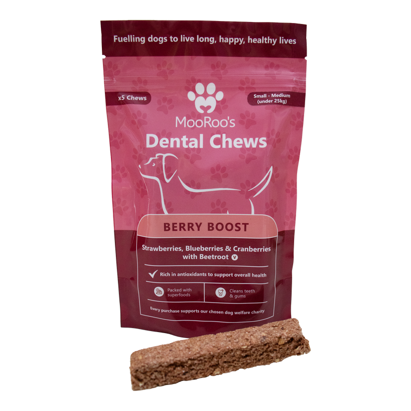 MooRoo's Berry Boost Dental Chews (Small-Medium Dogs)