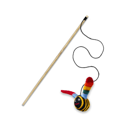 Green & Wild's Buzz Bee - Eco Teaser toy with catnip