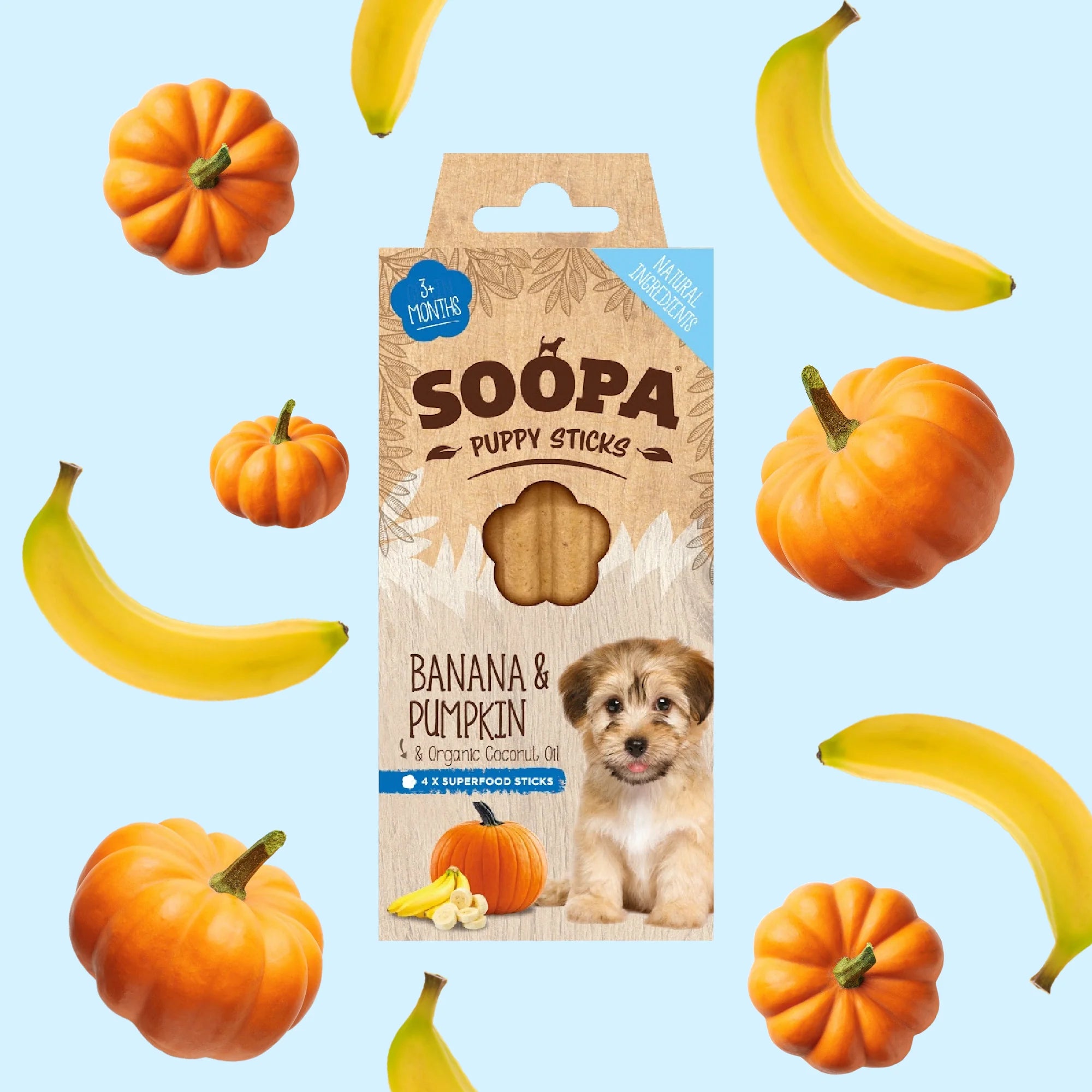 Soopa Banana & Pumpkin PUPPY Dental Sticks