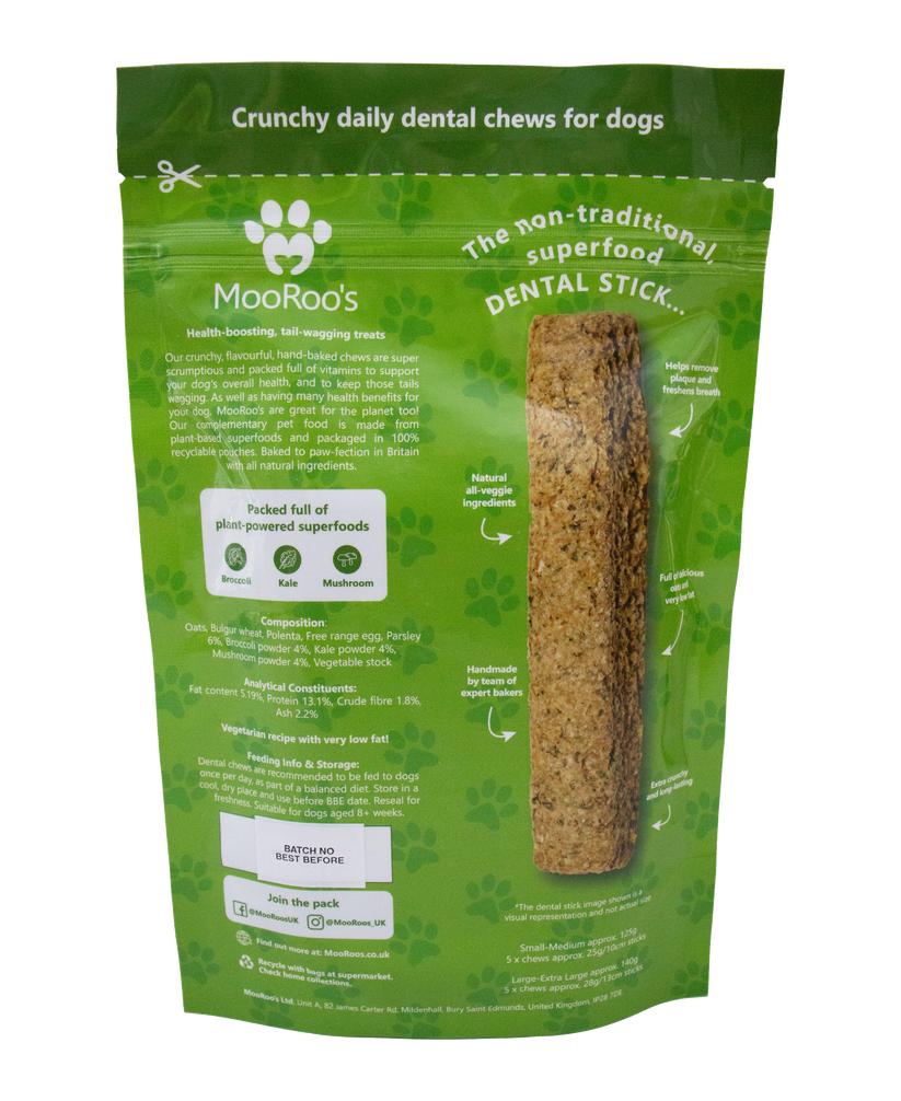 MooRoo's Green Goodness Dental Chews (Small-Medium Dogs)