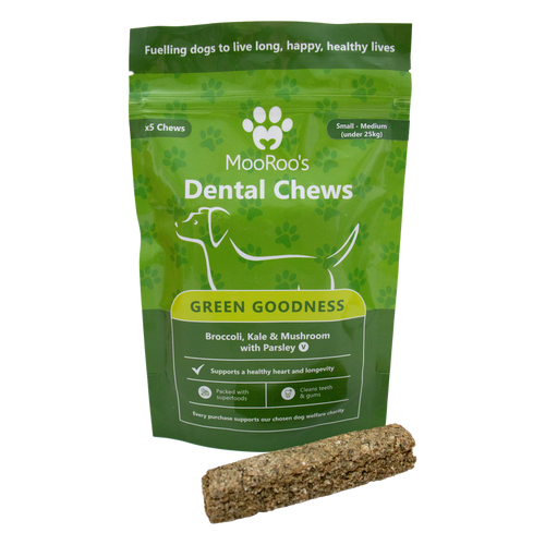 MooRoo's Green Goodness Dental Chews (Cŵn Bach-Canolig)