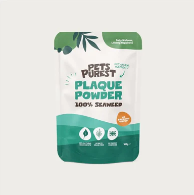 NEW! Pets Purest Natural Plaque Removal Powder 100g Pouch