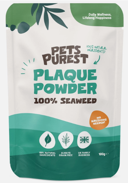 NEW! Pets Purest Natural Plaque Removal Powder 100g Pouch