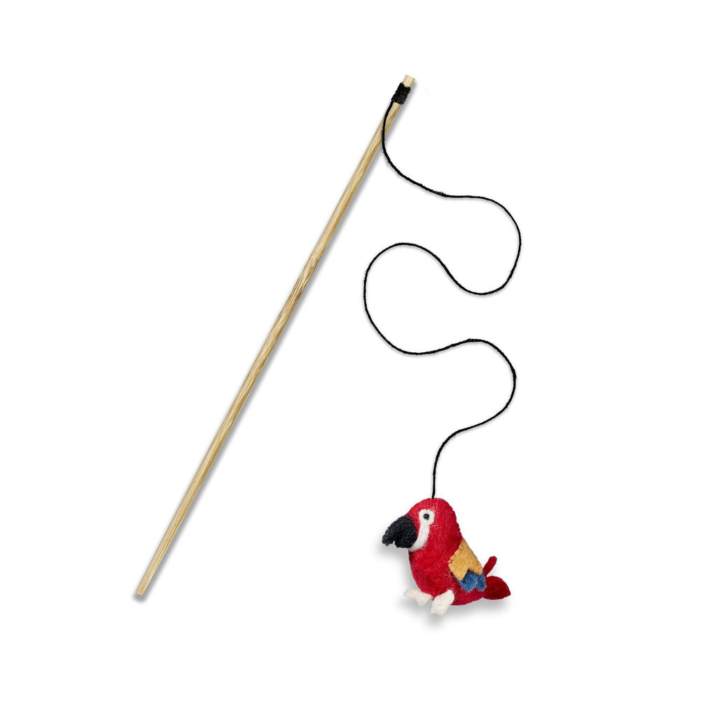 Green & Wild's Polly Parrot - Eco Teaser toy with catnip