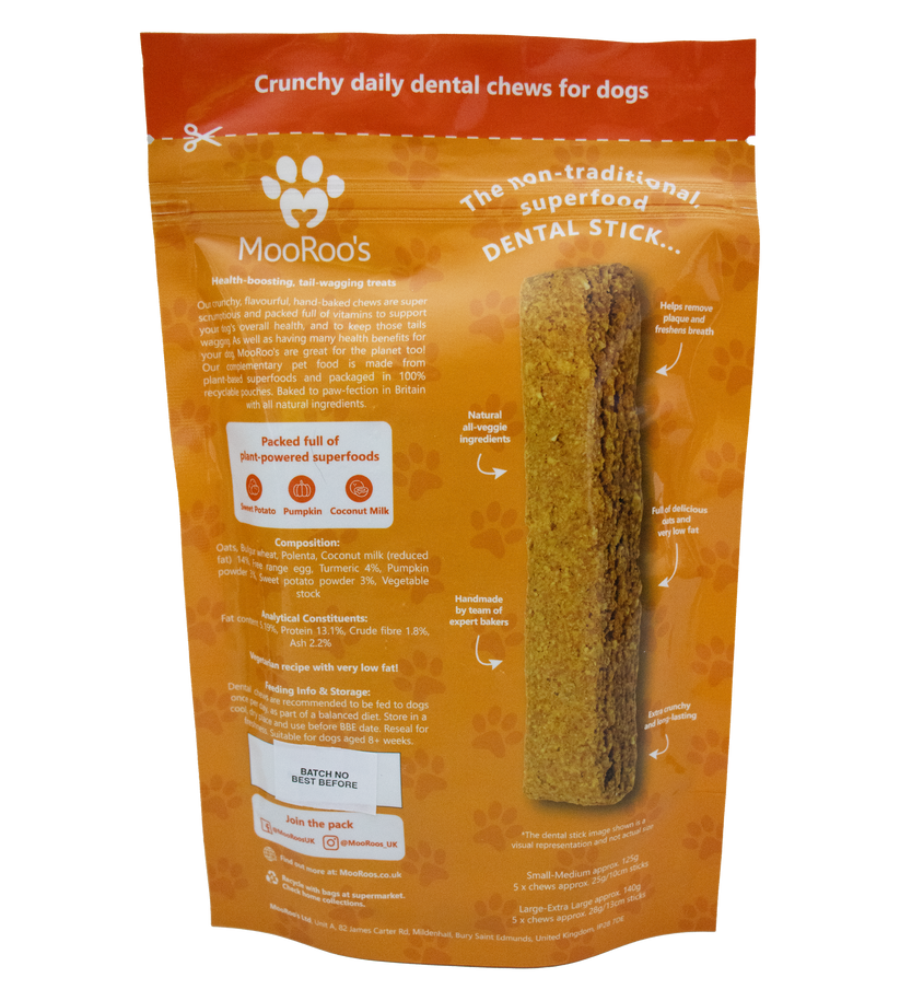 MooRoo's Pumpkin Power Dental Chews (Small-Medium Dogs)