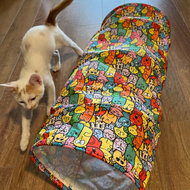 MyMeow Playful Fabric Cat Tunnel, 64cm