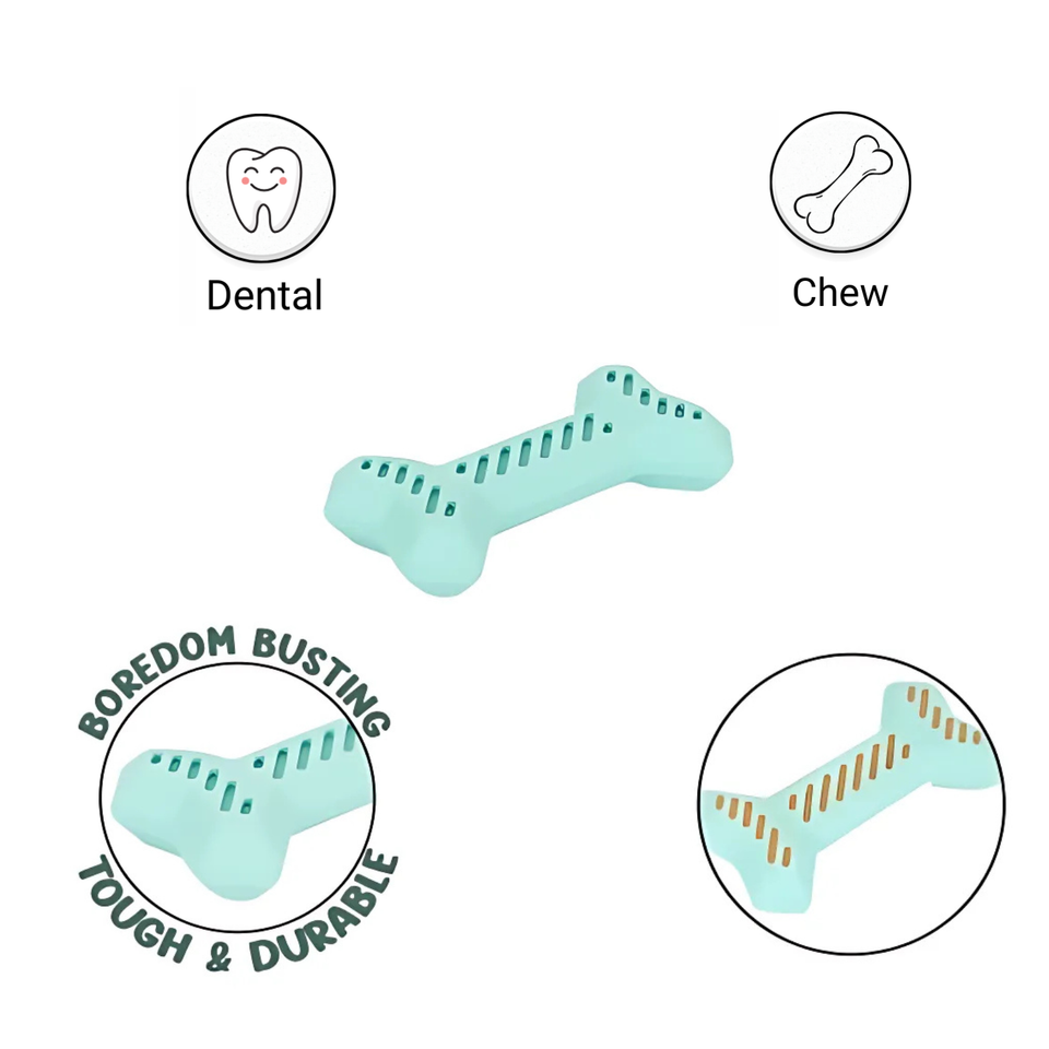 WufWuf & SC Natural Rubber Bone Toy – Purple