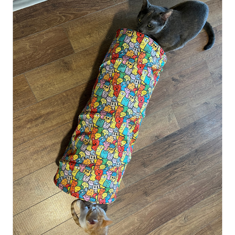 MyMeow Playful Fabric Cat Tunnel, 64cm