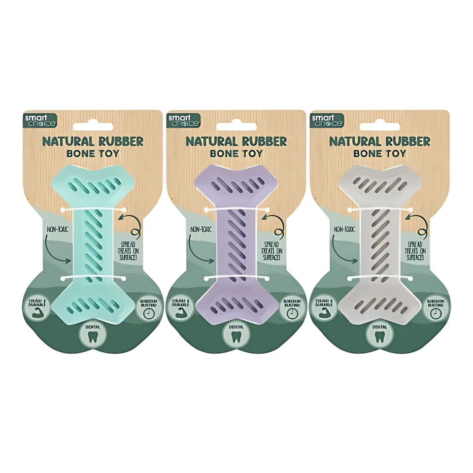 WufWuf & SC Natural Rubber Bone Toy – Purple